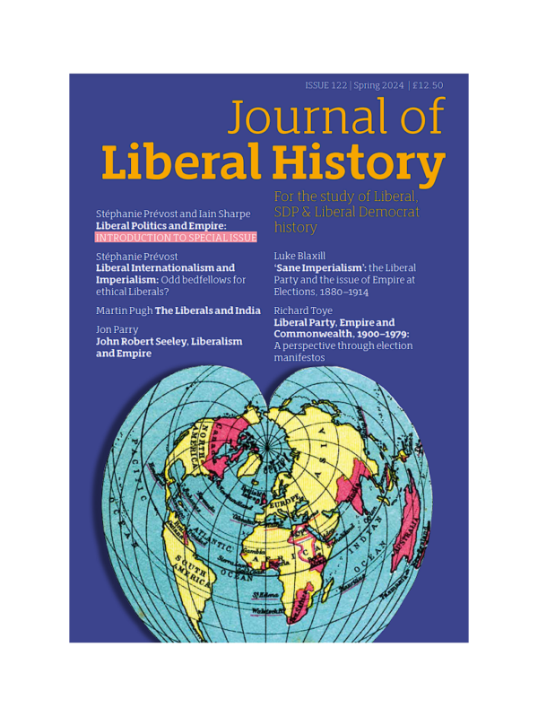 Journal of Liberal History 122 – Special issue: Liberal politics and empire cover